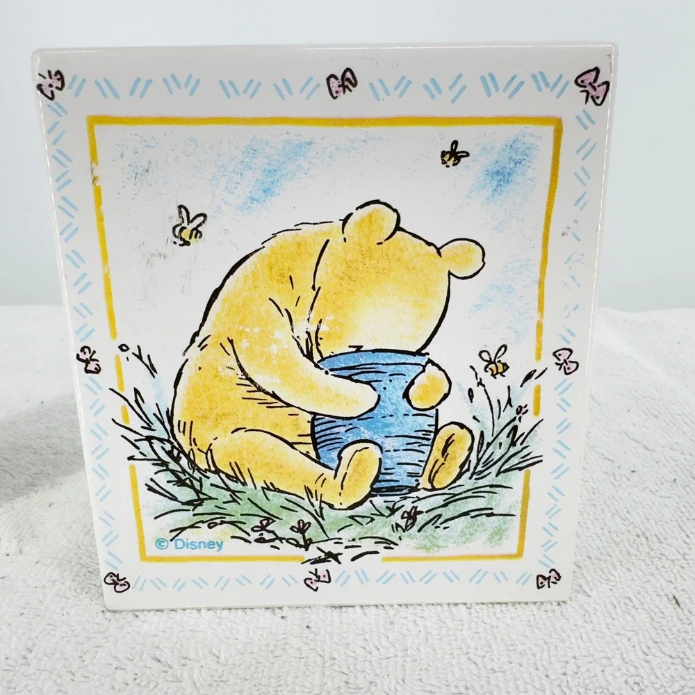 NOS Disney Winnie the Pooh Ceramic Bathroom Soap Dispenser Tissue Box Tumbler
